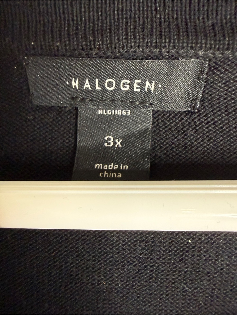 Women’s Halogen Black Knit Polo with White Trim, 3X - Picture 3 of 12